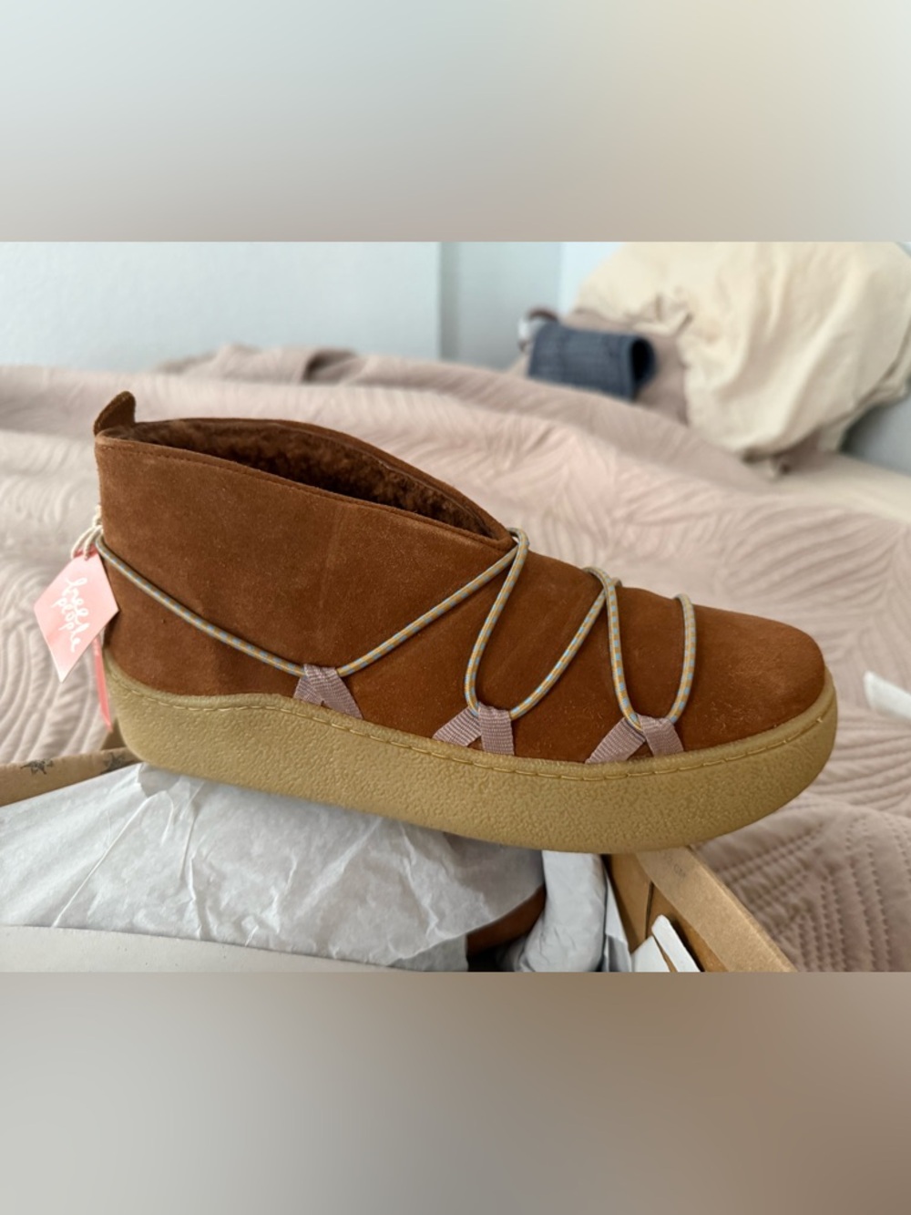Free People Slip On Snowdrop Micro Mukluk - Burnt Caramel